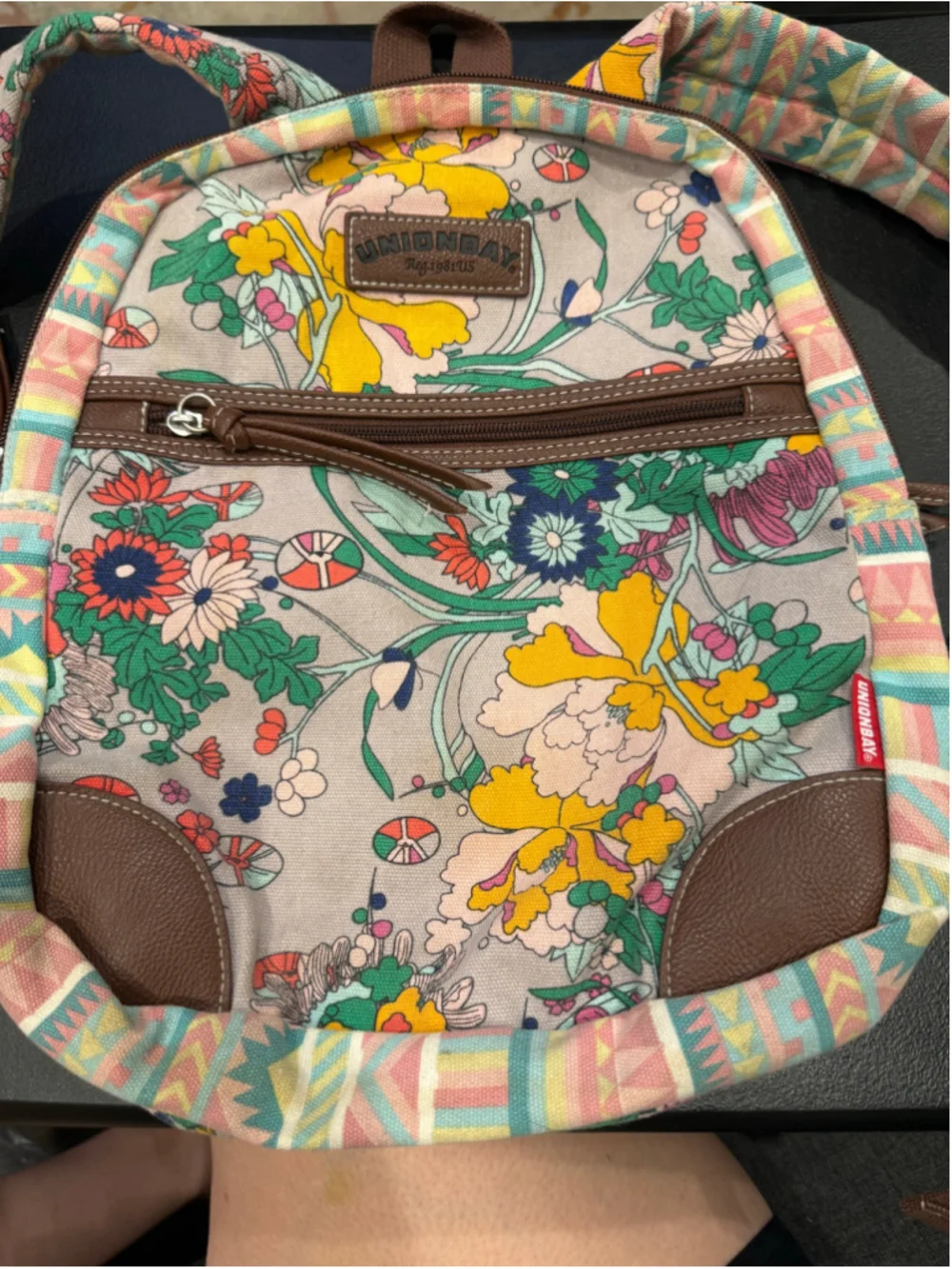 Unionbay Floral Backpack One Size Beige Multi-color
